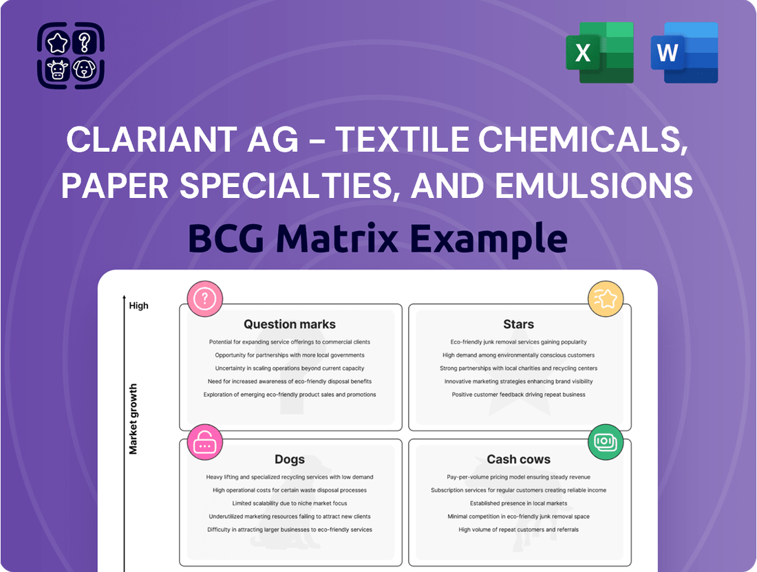 Clariant AG - Textile Chemicals, Paper Specialties, and Emulsions Businesses Boston Consulting Group Matrix