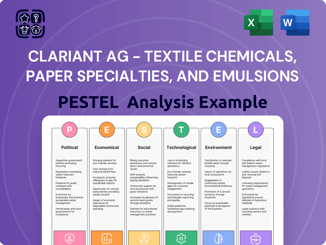 Clariant AG - Textile Chemicals, Paper Specialties, and Emulsions Businesses PESTLE Analysis