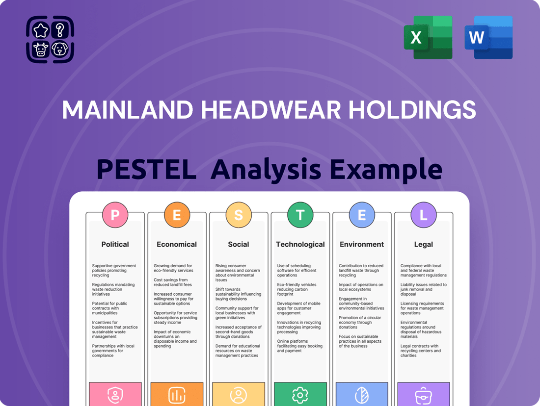 Mainland Headwear Holdings PESTLE Analysis