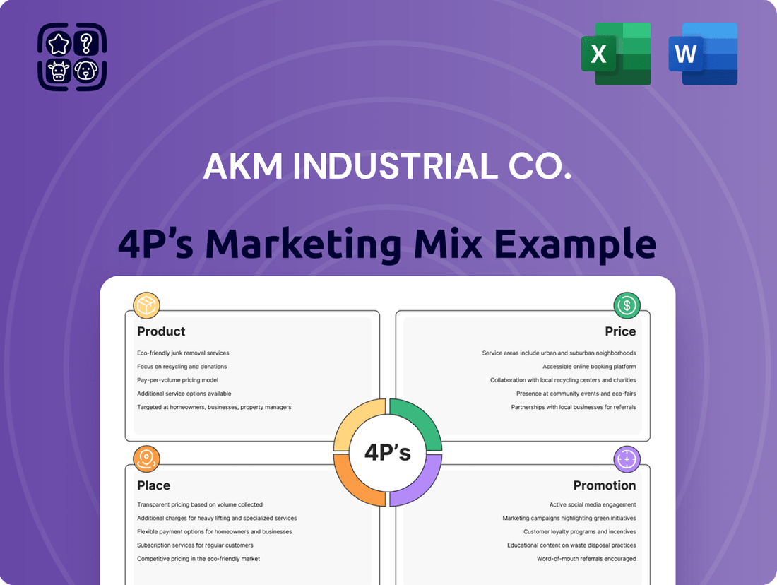 AKM Industrial Co. Marketing Mix