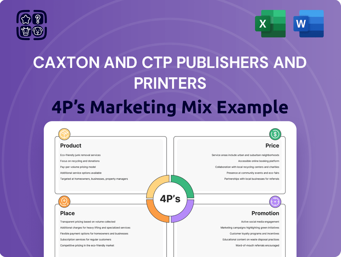 Caxton and CTP Publishers and Printers Marketing Mix