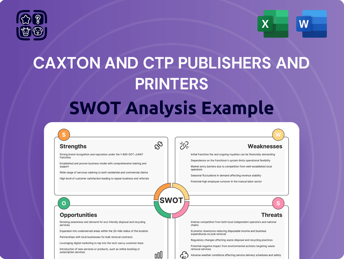 Caxton and CTP Publishers and Printers SWOT Analysis