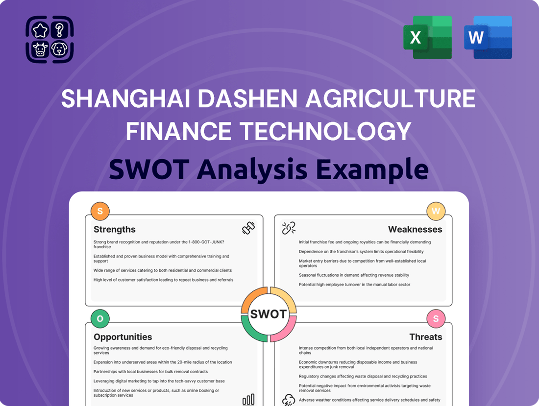 Shanghai Dashen Agriculture Finance Technology SWOT Analysis