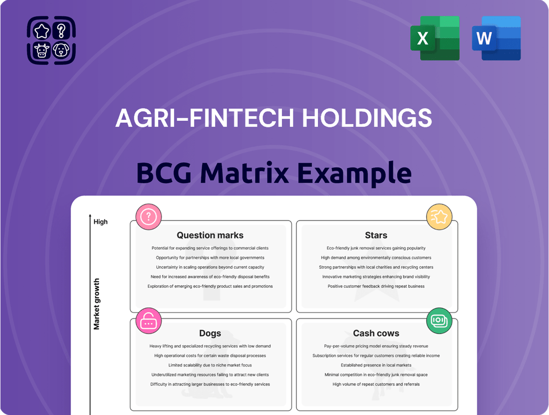 Agri-Fintech Holdings Boston Consulting Group Matrix