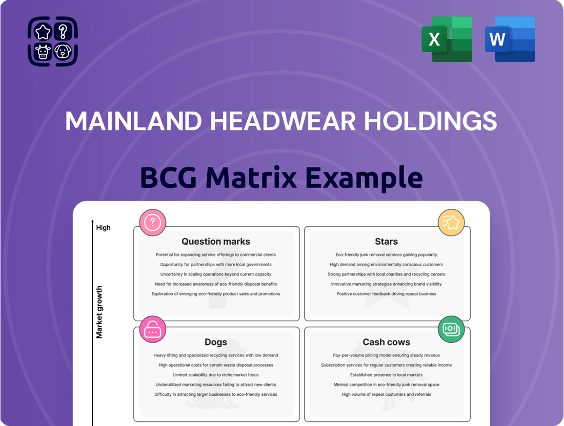 Mainland Headwear Holdings Boston Consulting Group Matrix